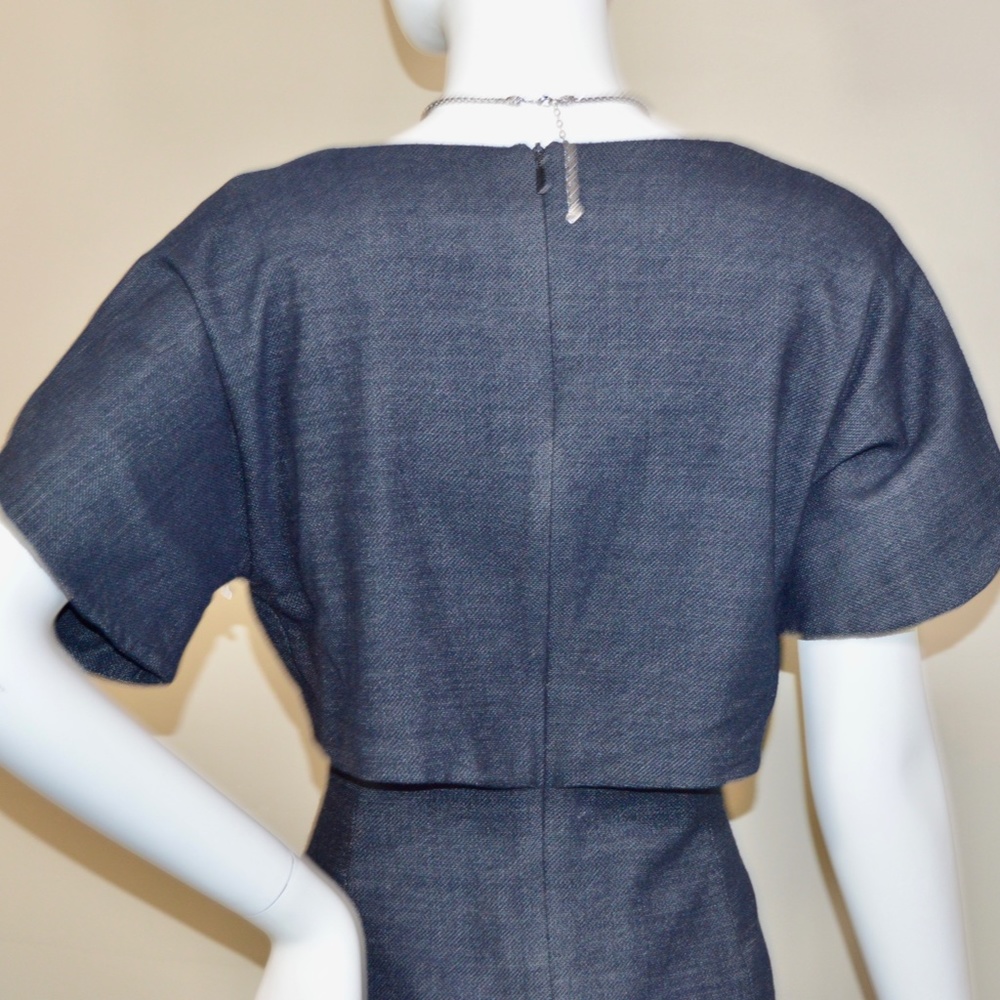 Dark Grey Danuta Virgin Wool Pencil Dress by BOSS Hugo Boss 📏 Size: 4 (Small) | - Picture 6 of 12